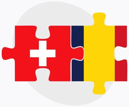 Switzerland and Chad Flags Stock Illustration