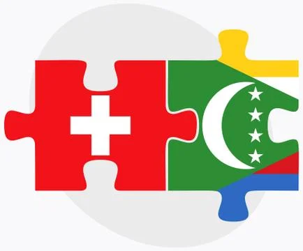 Switzerland and Comoros Flags Stock Illustration