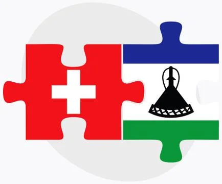 Switzerland and Lesotho Flags Stock Illustration
