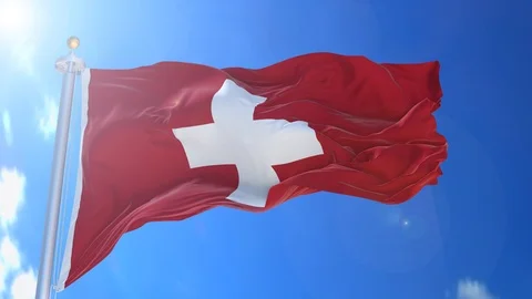 Switzerland animated flag pack in 3D and green screen Stock Footage 119931857
