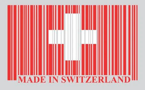 Switzerland barcode flag, vector Stock Illustration