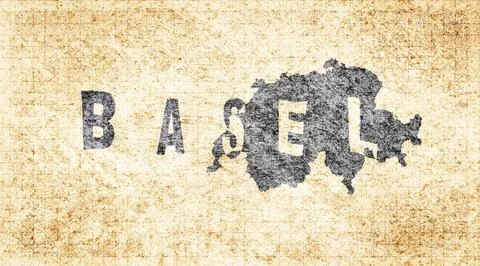 Switzerland Basel Typography Map Stock Illustration