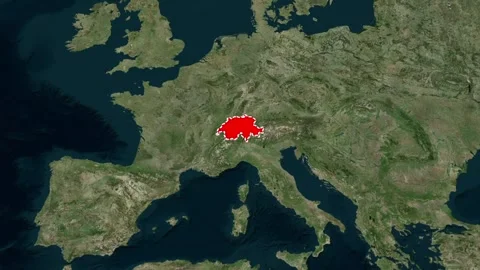 Switzerland Border Highlighted Map Animation Geography Motion Graphic 4K 库存影片 330383450