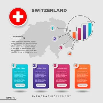 Switzerland Chart Infographic Element Stock Illustration
