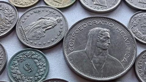 Switzerland Coins Stock Footage 210747481