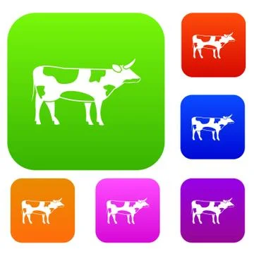 Switzerland cow set collection Stock Illustration