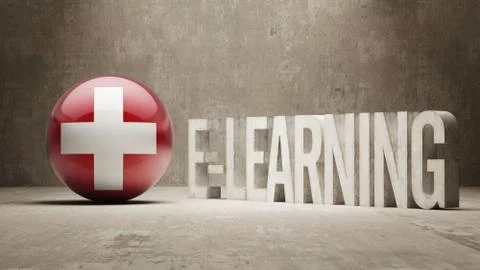 Switzerland. E-Learning  Concept Illustrazione stock