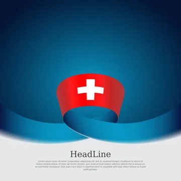 Switzerland flag on blue background. Vector design with swiss flag, business Stock Illustration