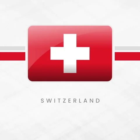 Switzerland Flag Button Icon, Waving Swiss Confederation Square Cross Symbo.. Video stock 332066557