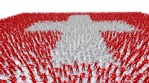 Switzerland Flag Crowd Video stock 34588275