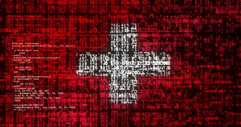 Switzerland flag digital code Stock Footage 347005902