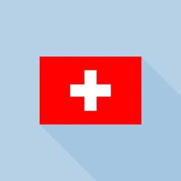 Switzerland flag , flat design vector with official proportion Stock Illustration