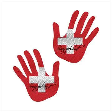 Switzerland flag hand vector 库存插图