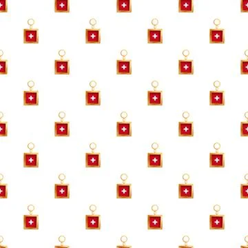 Switzerland flag keychain pattern on a white background Illustrazione stock