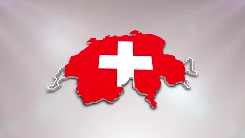Switzerland Flag on Map Stock Footage 277948160