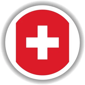 Switzerland flag round shape Stock Illustration