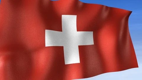 Switzerland Flag - Set of 3 Angles with Masks [3WaveSeries] Stock Footage 104584083