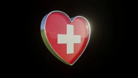 Switzerland Flag in the Shape of 3D Heart. Video stock 133479408