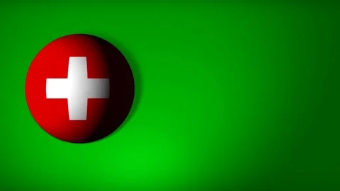 Switzerland flag in the shape of a ball to roll Video stock 80891496