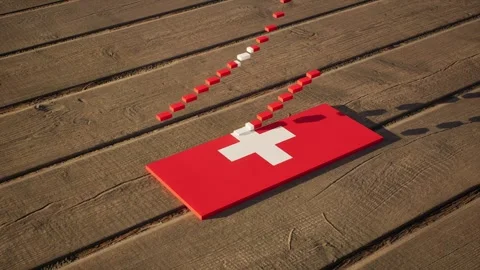 Switzerland Flag - Slow Motion Video stock 318917899