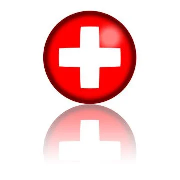 Switzerland Flag Sphere 3D Rendering Stock Illustration