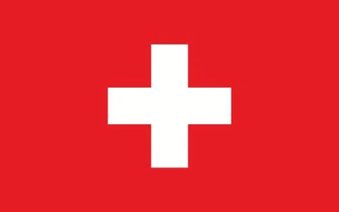 Switzerland flag vector graphic. Rectangle Swiss flag illustration. Switzerla Stock-Illustration