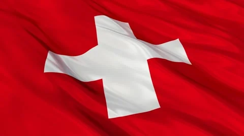 Switzerland flag waving Seamless Stock Footage