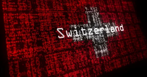 Switzerland flag waving with security code Video stock 346817710
