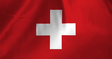 Switzerland flag waving with the wind background loop video animation Stock Footage 327173629