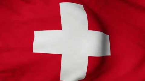 The Switzerland flag waving in the wind Stock Footage 80294369