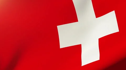 Switzerland flag waving in the wind. Looping sun rises style.  Animation loop 스톡 동영상 47985194
