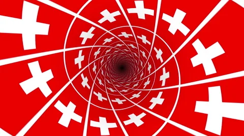 Switzerland flags in perspective view Stock Footage 58673349