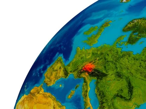 Switzerland on globe Stock Illustration