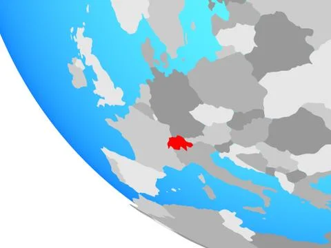 Switzerland on globe Stock Illustration