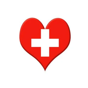 Switzerland heart. Stock Illustration