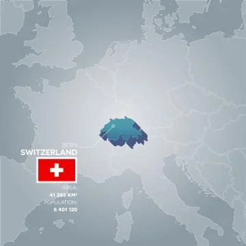 Switzerland information map. Stock Illustration