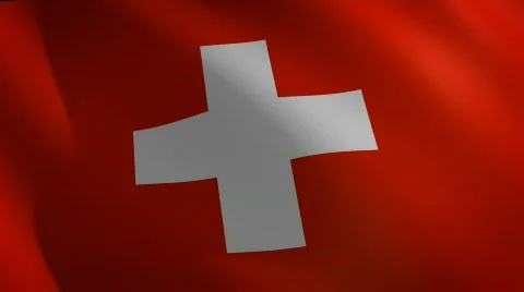 Switzerland looping flag waving in the wind Stock Footage 800853
