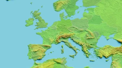Switzerland Map 3D animated with Borders Stock-Footage 348534258