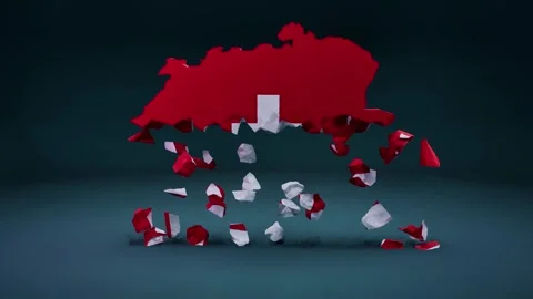 Switzerland Map With Flag Stock Footage 324127713