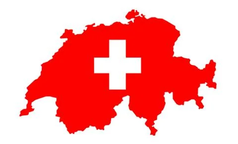 Switzerland Map Flag Stock Illustration