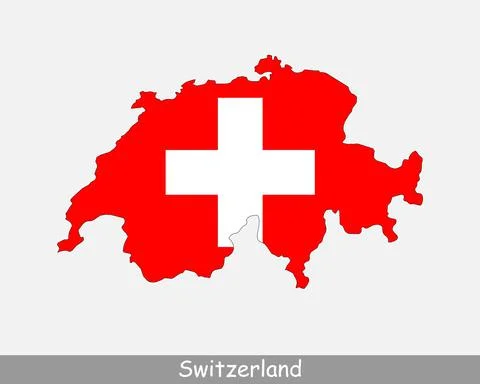 Switzerland Map Flag Stock Illustration