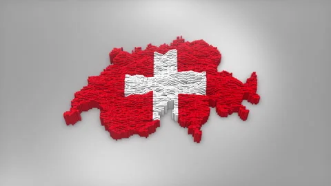 Switzerland Map with Flag Intro Background Stock Footage 315162189
