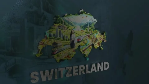 Switzerland Map Stock Footage 278357640