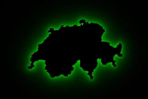 Switzerland map in green light Illustrazione stock