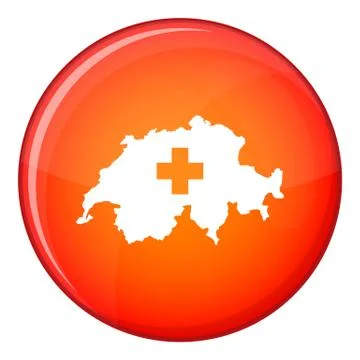 Switzerland map icon, flat style Illustrazione stock