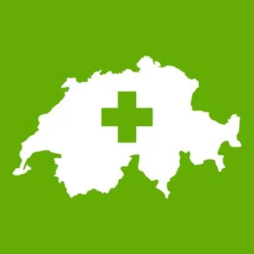 Switzerland map icon green Illustrazione stock
