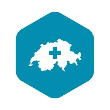 Switzerland map icon, simple style Illustrazione stock