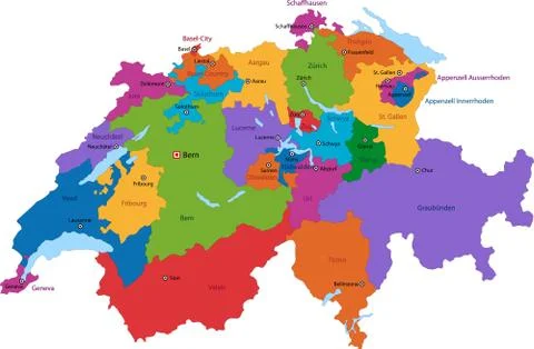 Switzerland map Stock Illustration