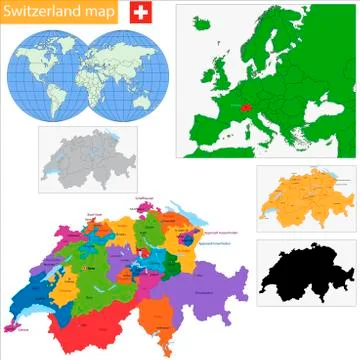 Switzerland map Stock Illustration