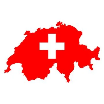 Switzerland map shape, travel web flat concept icon symbol vector illustratio Stock Illustration